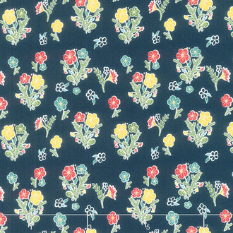 Love You S'more - Floral Navy Yardage