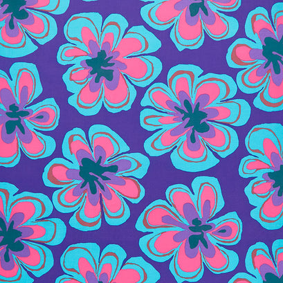Kaffe Fassett Collective - February 2023 - Darker ColorwayFunky Floral Indigo Yardage
