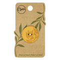 Recycled Hemp 28mm Laser Button - Mustard Alternative View #1