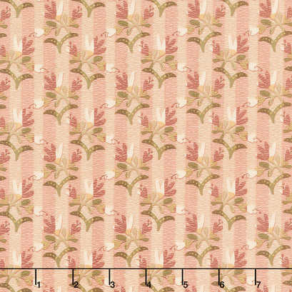 Froth and Bubble - Stripey Floral Pink Yardage