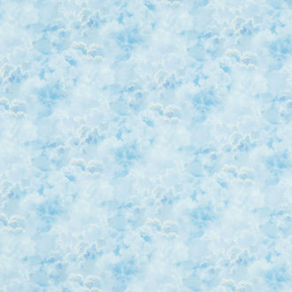 Moonlight Kisses - Clouds Light Blue Yardage