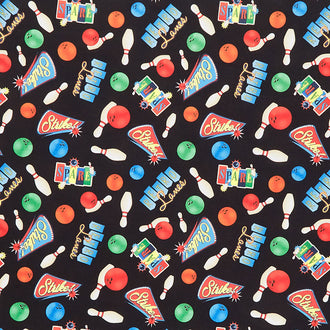 Rock 'N Bowl - Bowling Pins, Balls and Signs Multi Yardage
