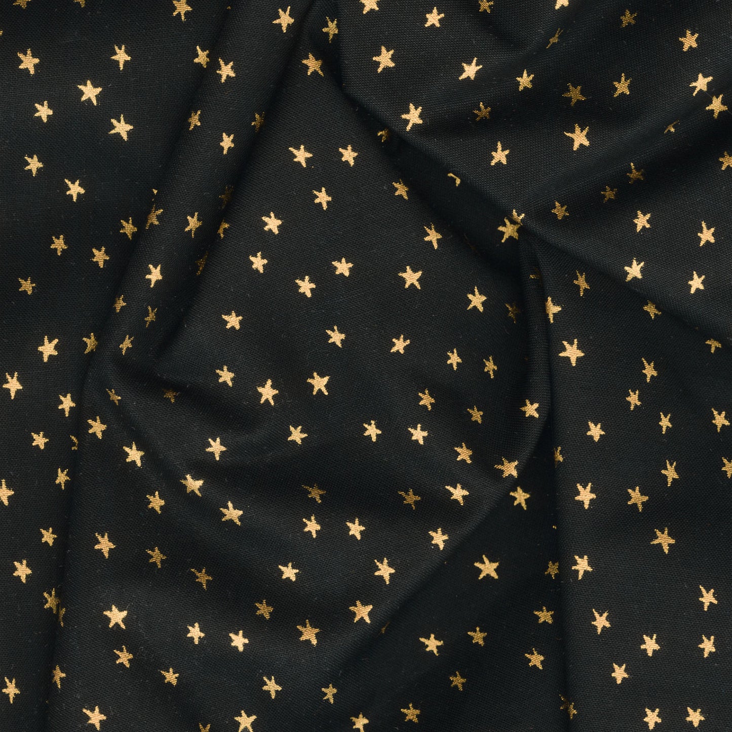Starry - Mini Stars Black Gold Yardage Alternative View #1