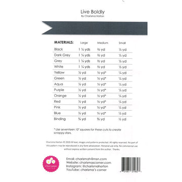 Live Boldly Quilt Pattern Alternative View #1