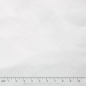 Odds and Ends - Doodle Rings White on White Yardage