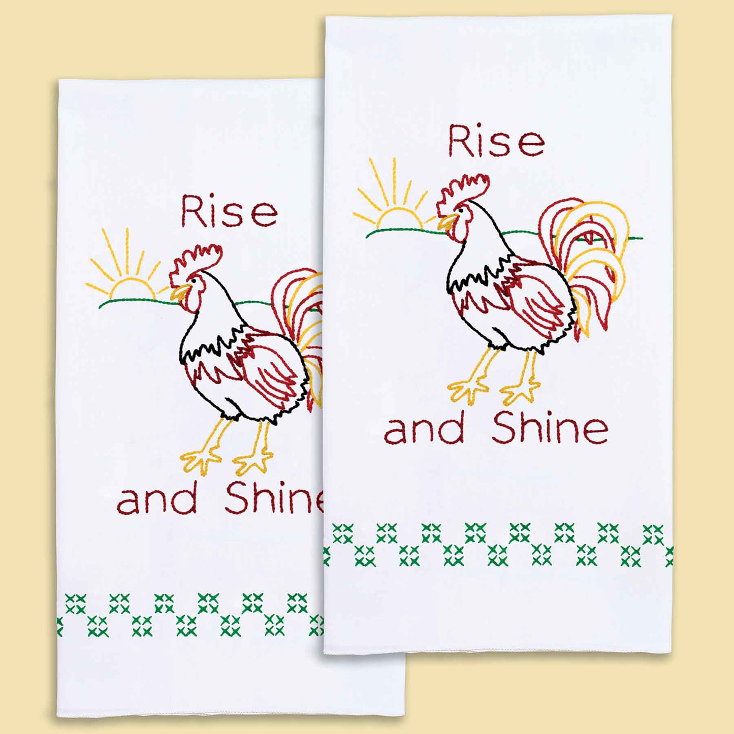 Rise and Shine Embroidery Hand Towel Set Primary Image