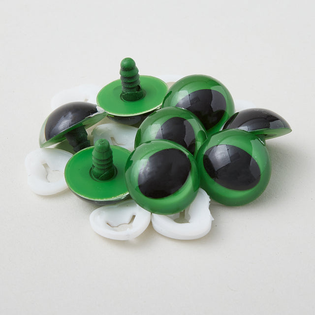 Plastic Slit Pupil Safety Eyes 30mm Green 4 Pairs
