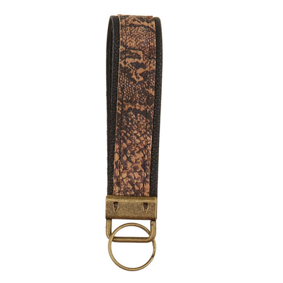 Walk, Don't Run Key Fob Kit - Snake Cork & Black Pebble Faux Leather