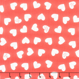 Be Mine Valentine - Candy Hearts Red Yardage Primary Image