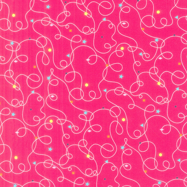 Effervescence (Riley Blake) - Squiggles Hot Pink Yardage Primary Image