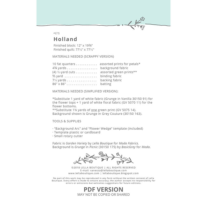 Digital Download Holland Pattern