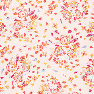 Art Gallery Rayon - Fusion Rosewood Swifting Flora Rosewood Pink Yardage