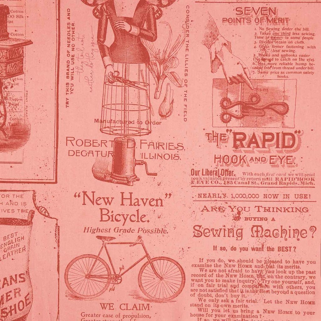 Sew Journal - Vintage Sew Ads Coral Yardage Primary Image