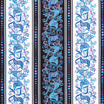 Polar Bear Attitude - Jazzy Swirls Stripe Multi Yardage Primary Image