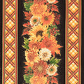 Thankful - Harvest Floral 11" Stripe Autumn Metallic Yardage Primary Image