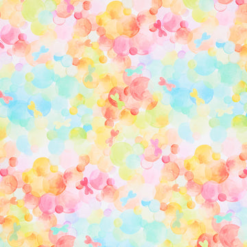 Watercolor Dots and Butterflies Multi 108" Wide Backing Primary Image