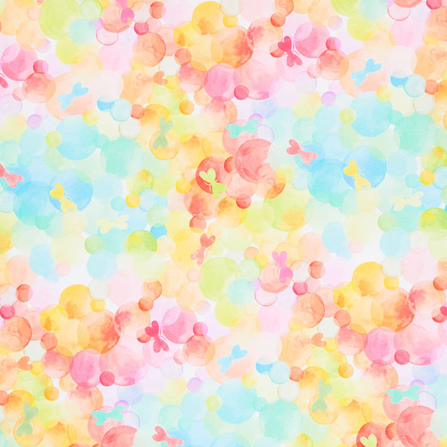 Watercolor Dots and Butterflies Multi 108" Wide Backing Primary Image