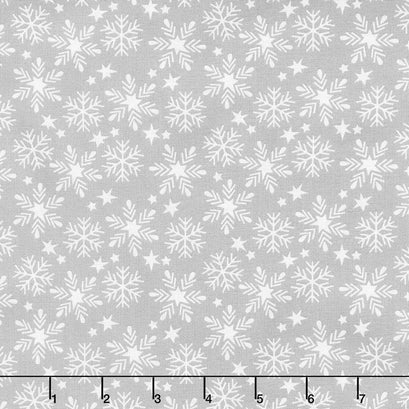 Fa La La - Snowfall Grey Yardage