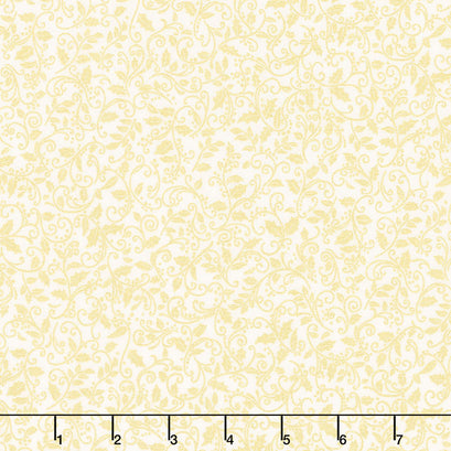 Holiday Charms - Holly Ivory Metallic Yardage