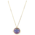 Fabric Locket Necklace - Gold