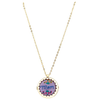 Fabric Locket Necklace - Gold