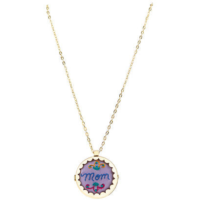 Fabric Locket Necklace - Gold
