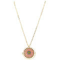 Fabric Locket Necklace - Gold