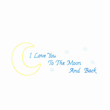 Love You to The Moon Embroidery Pillowcase Set Alternative View #1