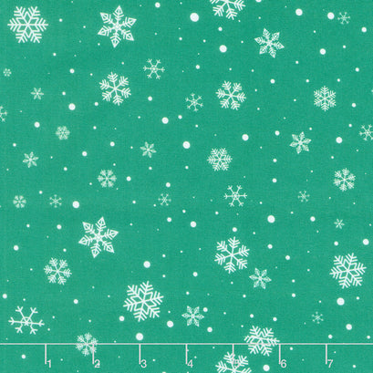 Quilted Christmas Snowflake - Green Pineneedle Yardage