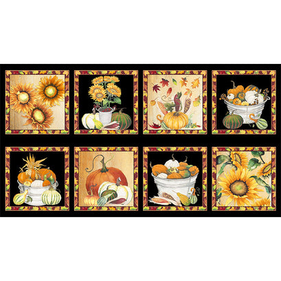 Fall Delight - Harvest Blocks Black Panel