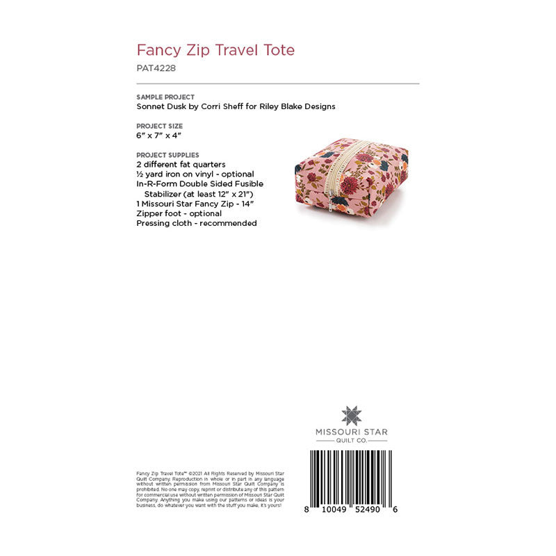 Fancy Zip Travel Tote Pattern by Missouri Star Alternative View #1