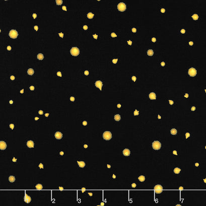 Fantastic Forest - Fireflies Black Digitally Printed Yardage