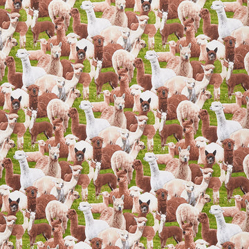 Farm - Alpacas Green Yardage Primary Image