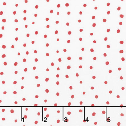 Farm Fresh - Dots Cloud Rooster Red Yardage