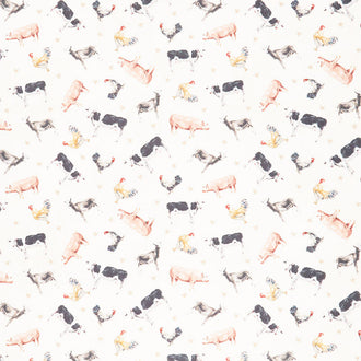 Farmhouse Chic - Animals Cream Yardage