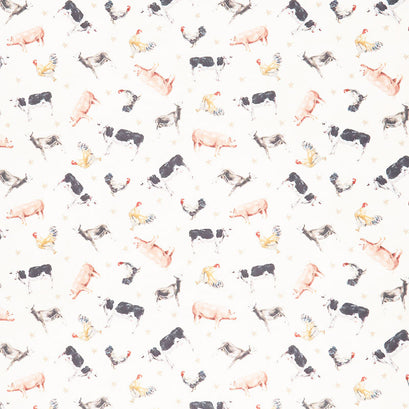 Farmhouse Chic - Animals Cream Yardage