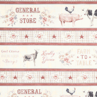 Farmhouse Chic - Repeating Stripe Multi Yardage