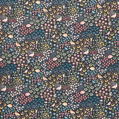 Fawned of You - Critters & Fairies Charcoal Yardage