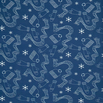Arrival of Winter - Winter Gear Navy 108" Wide Backing Yardage