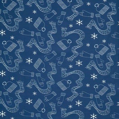 Arrival of Winter - Winter Gear Navy 108" Wide Backing Yardage