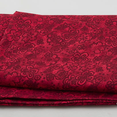 Isadora - Tonal Floral Cherry 108" Wide 3 Yard Cut
