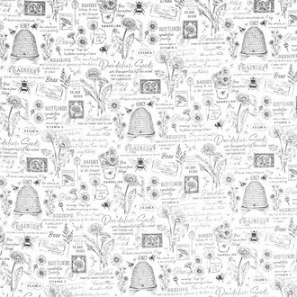 Beecroft - Text White Yardage