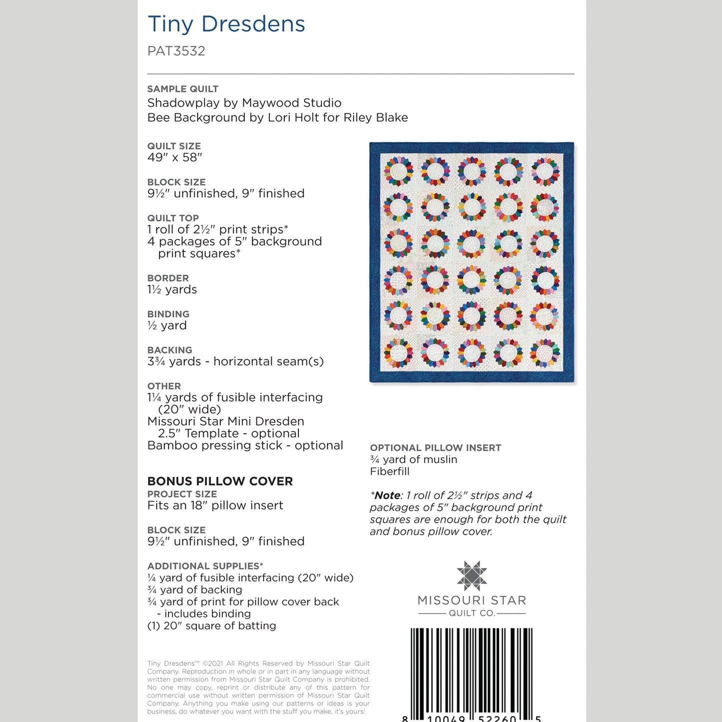 Digital Download - Tiny Dresdens Quilt Pattern by Missouri Star Alternative View #1