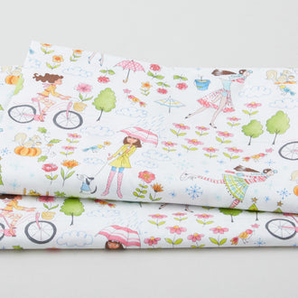 Calendar Girls - Daily Delights White 2 Yard Cut