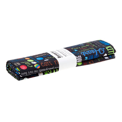 Kitty City - Kitty City Words Black 2 Yard Cut
