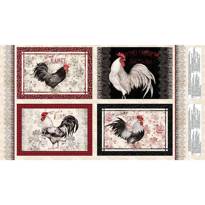 Proud Rooster - Rooster Toile Placemat Multi Panel