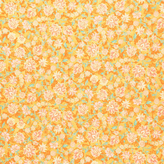 Jeweled Leaves - Floral Gold Metallic Yardage