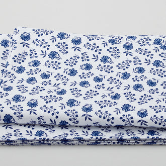 Anthem - Floral Petals White/Blue 2 Yard Cut