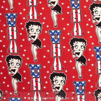 Red White and Boop - USA Dark Red Yardage