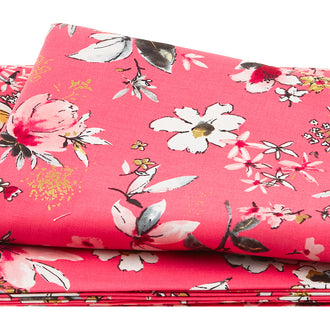Rosette - Hot Pink Floral Metallic 2 Yard Cut